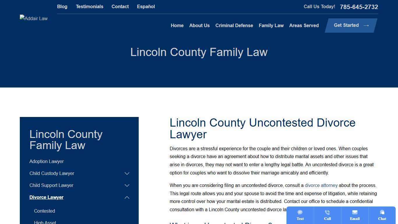 Lincoln County Uncontested Divorce Lawyer | Separation Attorney