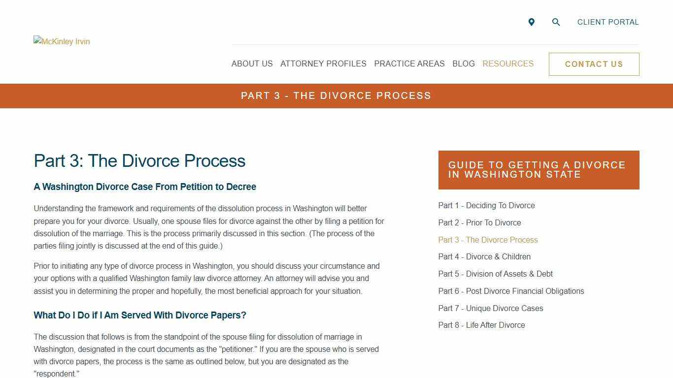 About the Divorce Process in WA| McKinley Irvin