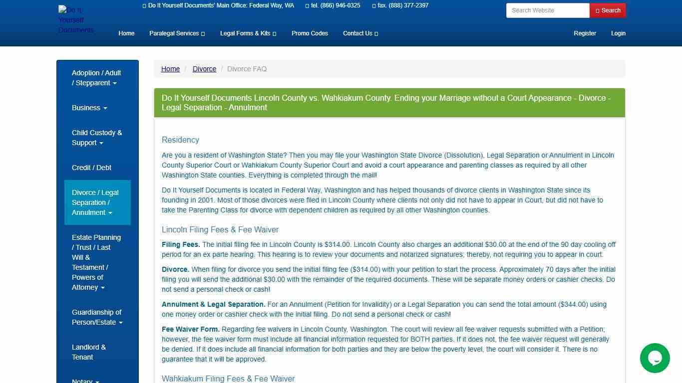 Do It Yourself Documents Lincoln County vs. Wahkiakum County. Ending your Marriage without a Court Appearance - Divorce - Legal Separation - Annulment